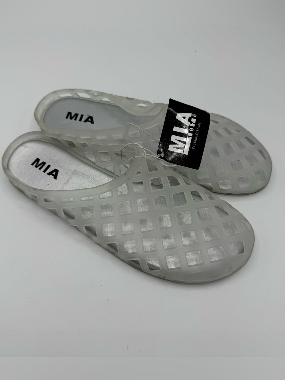 MIA Kandie Slip-On Jelly Mule Closed Round Toe Women's Clear Size US 8 NEW